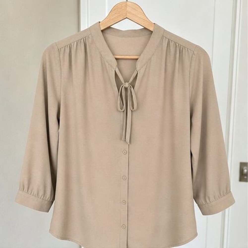 Sand Lace Trim Top